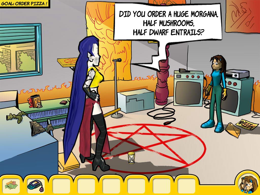 Jackie tries to order some pizza, but something happens and Abbie Positive, A Pizza Morgana delivery vampire arrived.